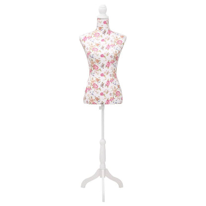 Busto Sartoriale Donna Manichino Cottone Bianco con Rose - homemem39