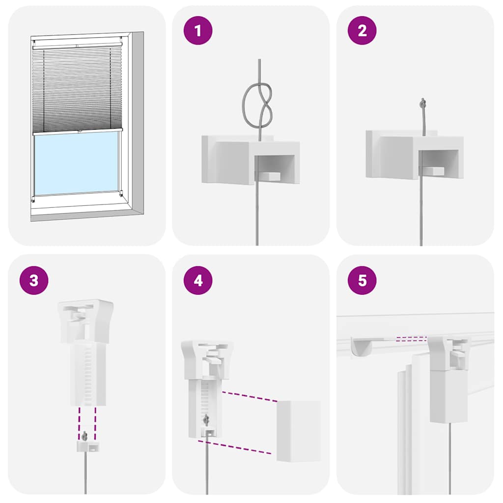 Tenda Plissettata 60x125cm Bianca Oscurante - homemem39