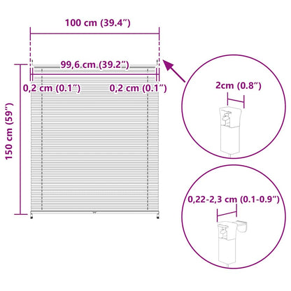 Tenda plissè 100x150cm bianca - homemem39