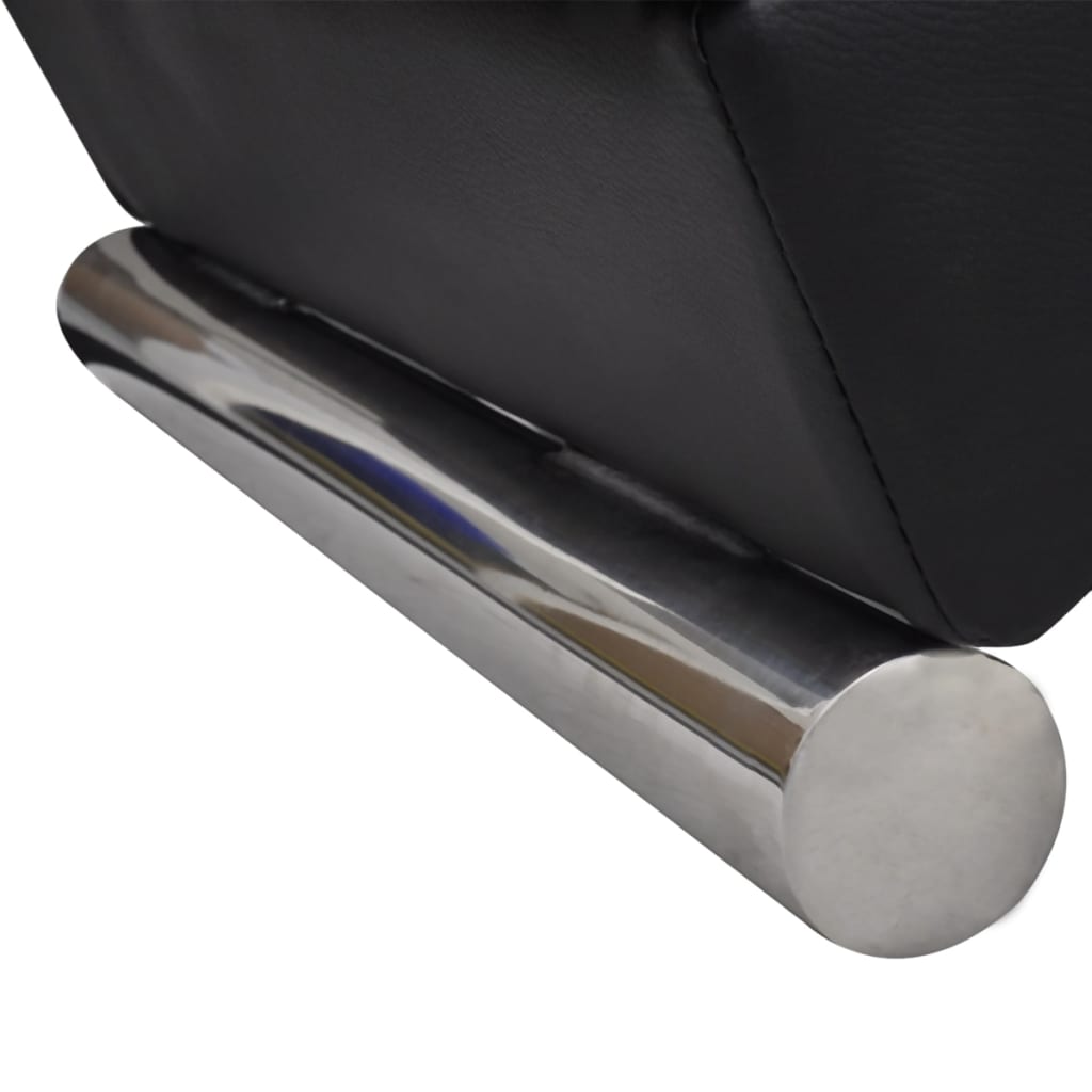 Sedia a Sdraio Nera in Similpelle - homemem39