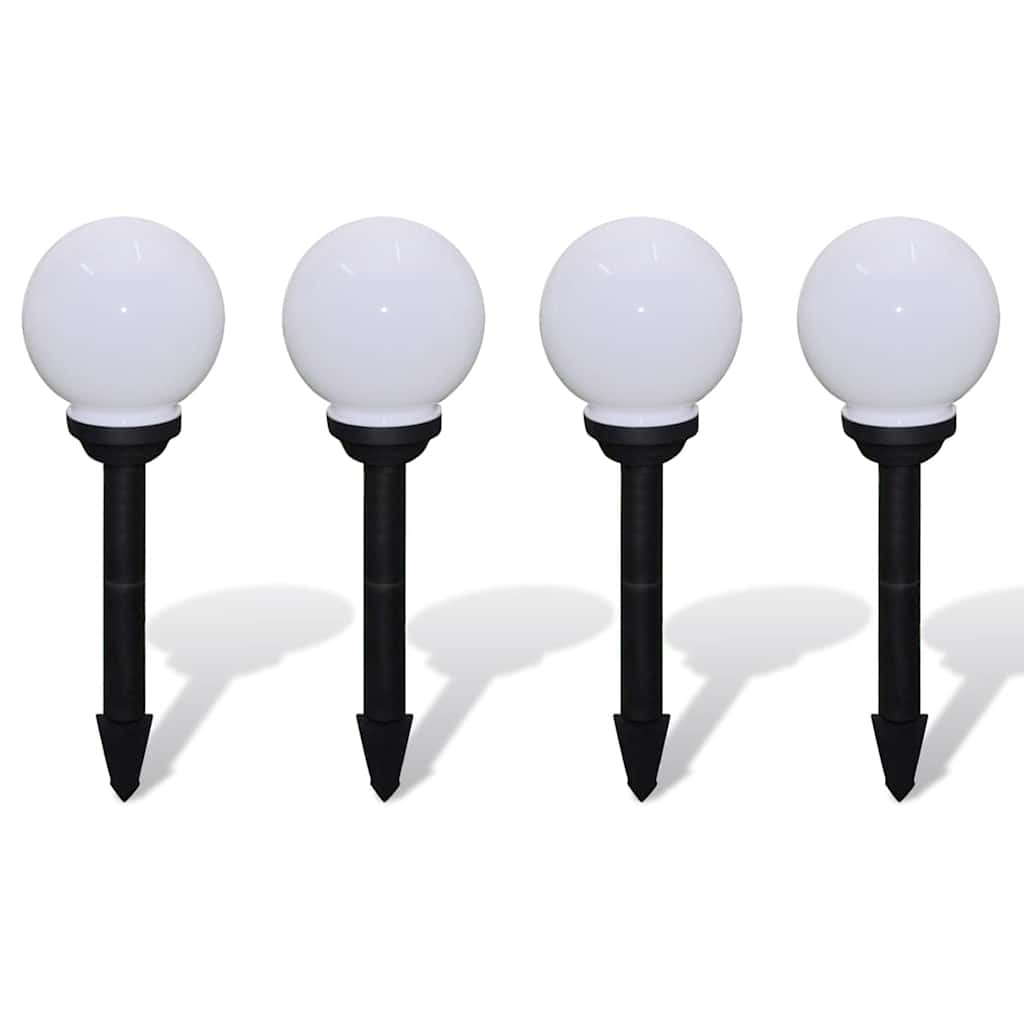 Lampioni Solari LED Giardino 4 pz Rotondi 15 cm con Picchetto | homemem39
