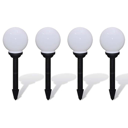 Lampioni Solari LED Giardino 4 pz Rotondi 15 cm con Picchetto | homemem39
