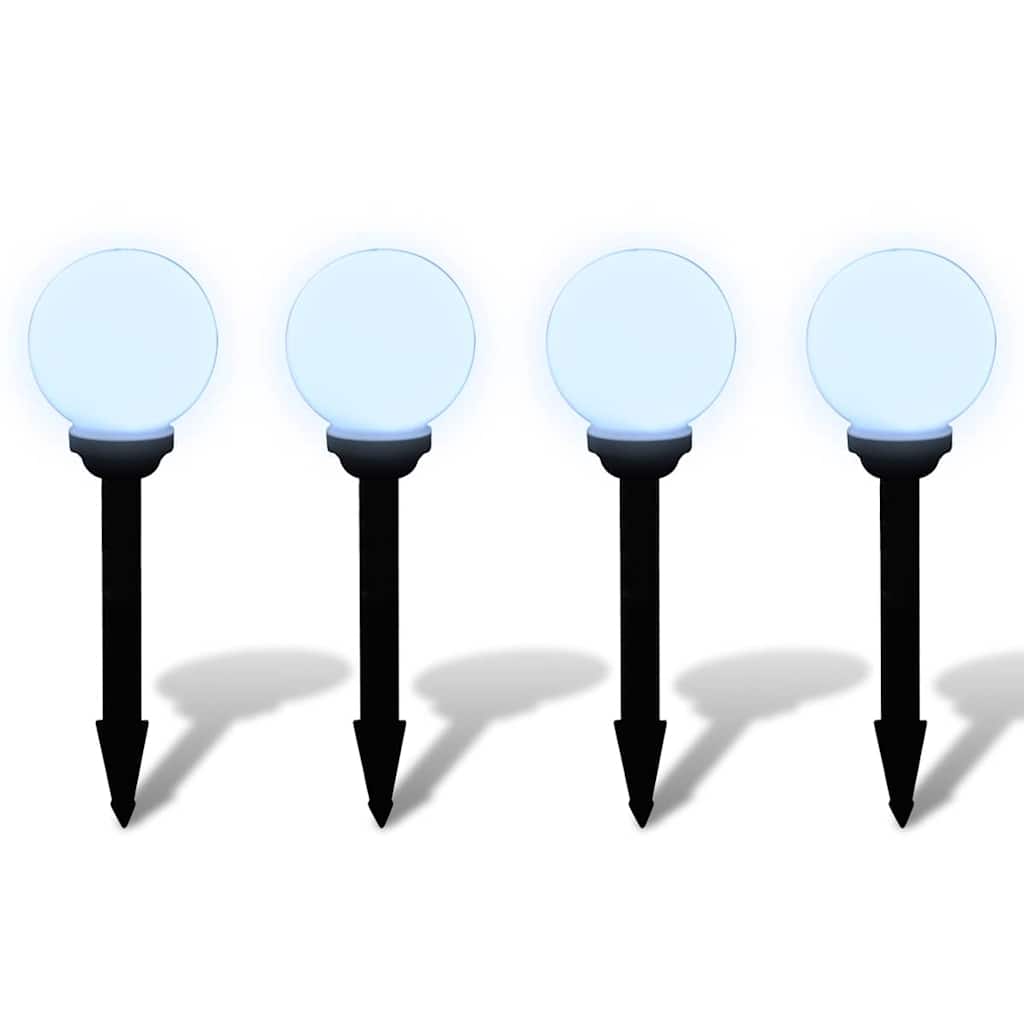 Lampioni Solari LED Giardino 4 pz Rotondi 15 cm con Picchetto | homemem39