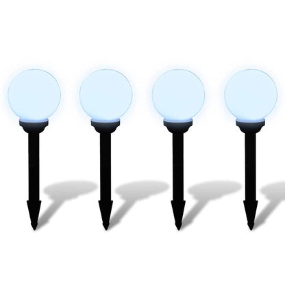 Lampioni Solari LED Giardino 4 pz Rotondi 15 cm con Picchetto | homemem39
