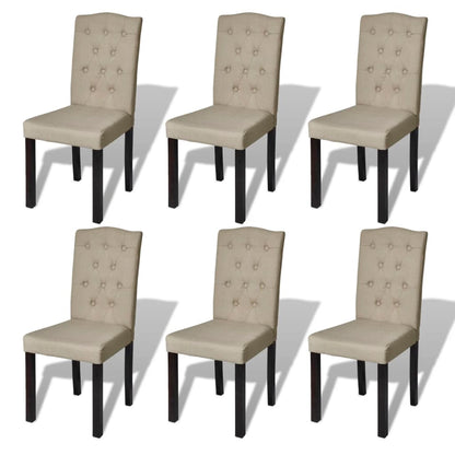 Dining Chairs 6 pcs Camel in Fabric