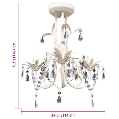 Lampadario da Soffitto Cristallo Elegante Bianco - homemem39