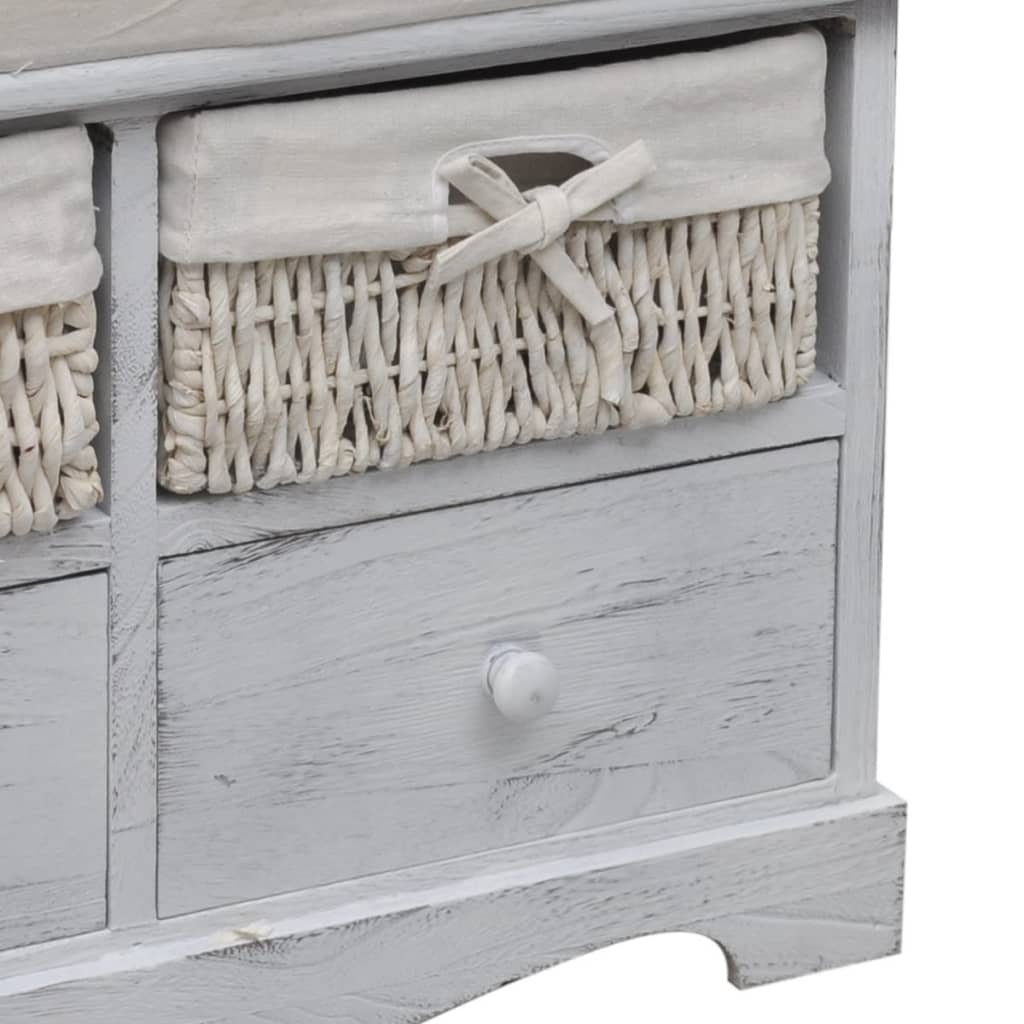 Cassapanca Bianca 62x33x42 cm in Legno di Paulownia | homemem39
