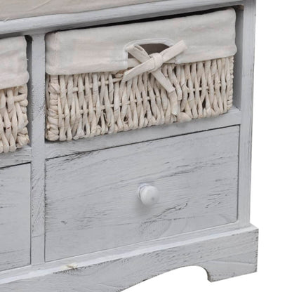 Cassapanca Bianca 62x33x42 cm in Legno di Paulownia | homemem39