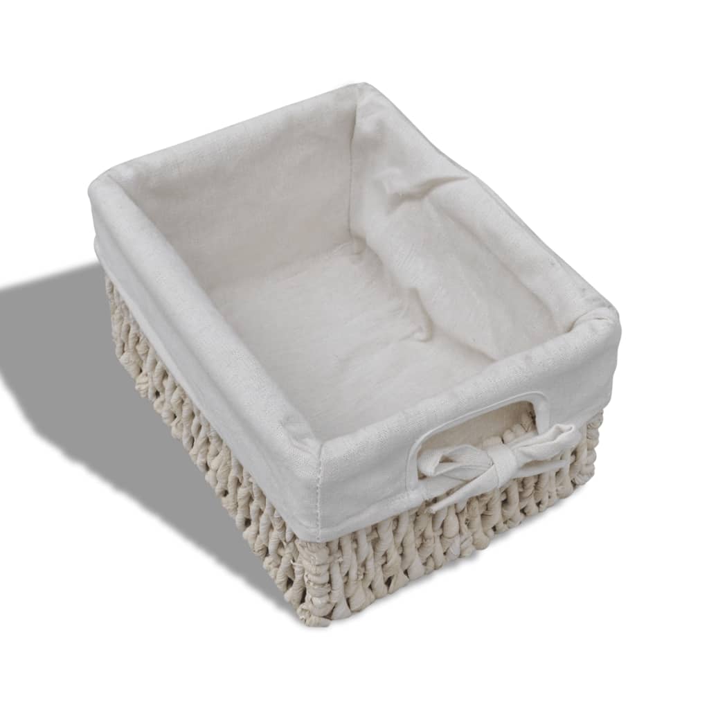 Struttura in Legno con 3 Cestini Intrecciati Bianchi | homemem39