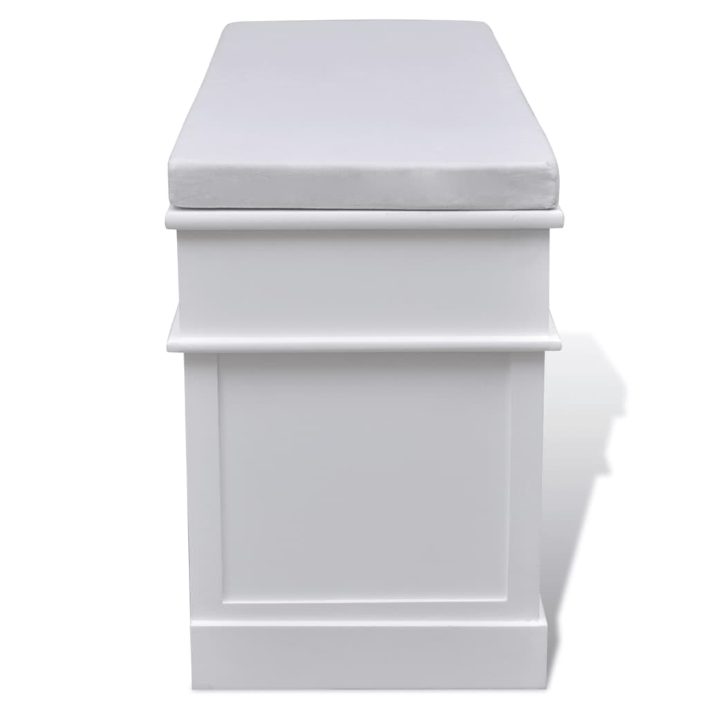 Cassapanca per Ingresso Bianca con Cuscino 2 Cassetti 3 Cestini | homemem39