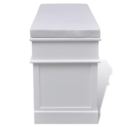 Cassapanca per Ingresso Bianca con Cuscino 2 Cassetti 3 Cestini - homemem39