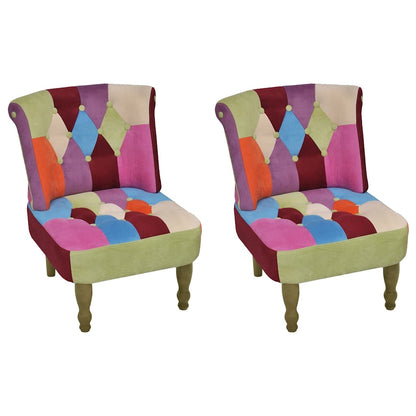 Poltrone Francesi 2 pz Design Patchwork in Tessuto | homemem39