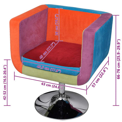 Poltrona a Cubo con Design Patchwork in Tessuto