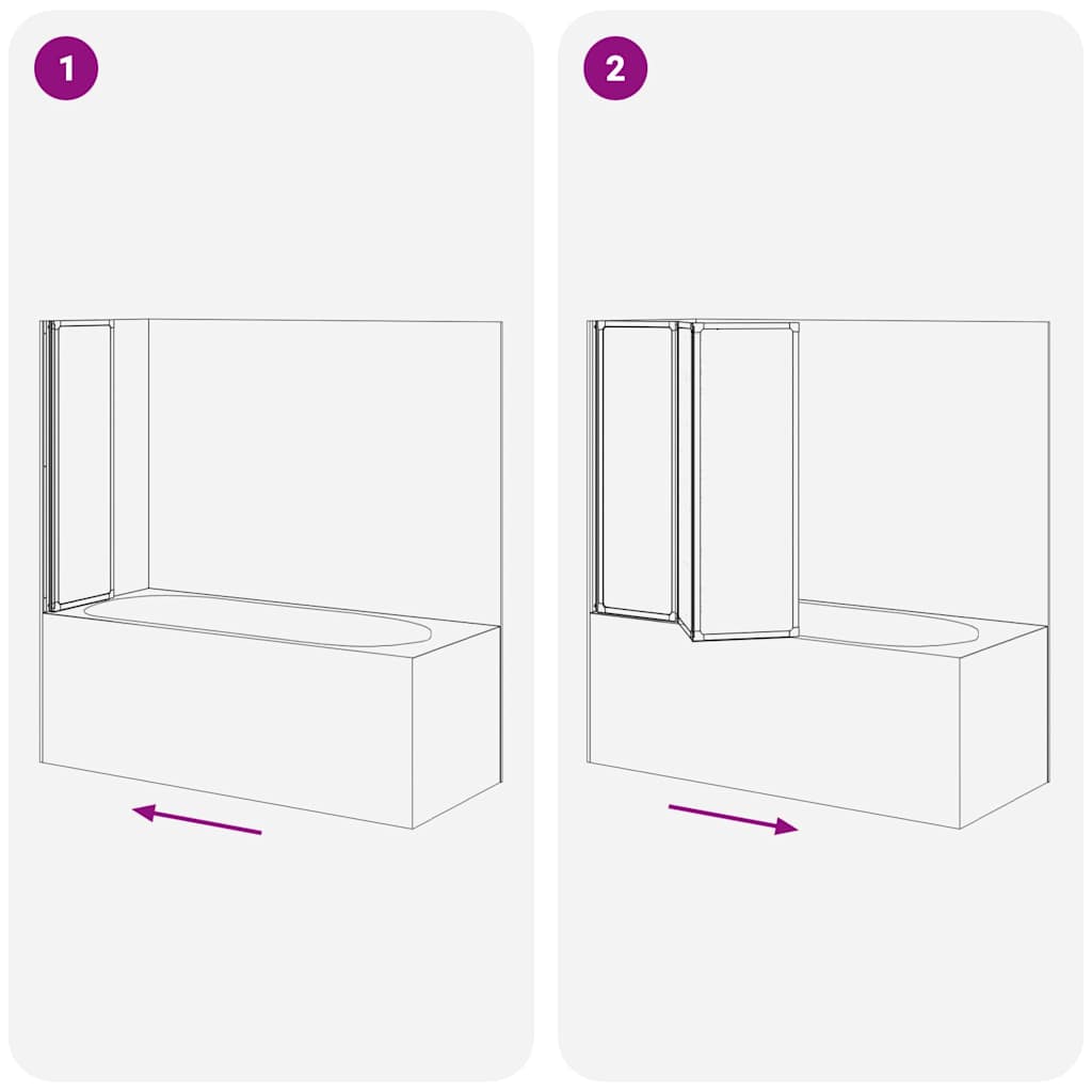 Doccia da bagno a parete 141 x 132 cm 3 Pannelli pieghevoli