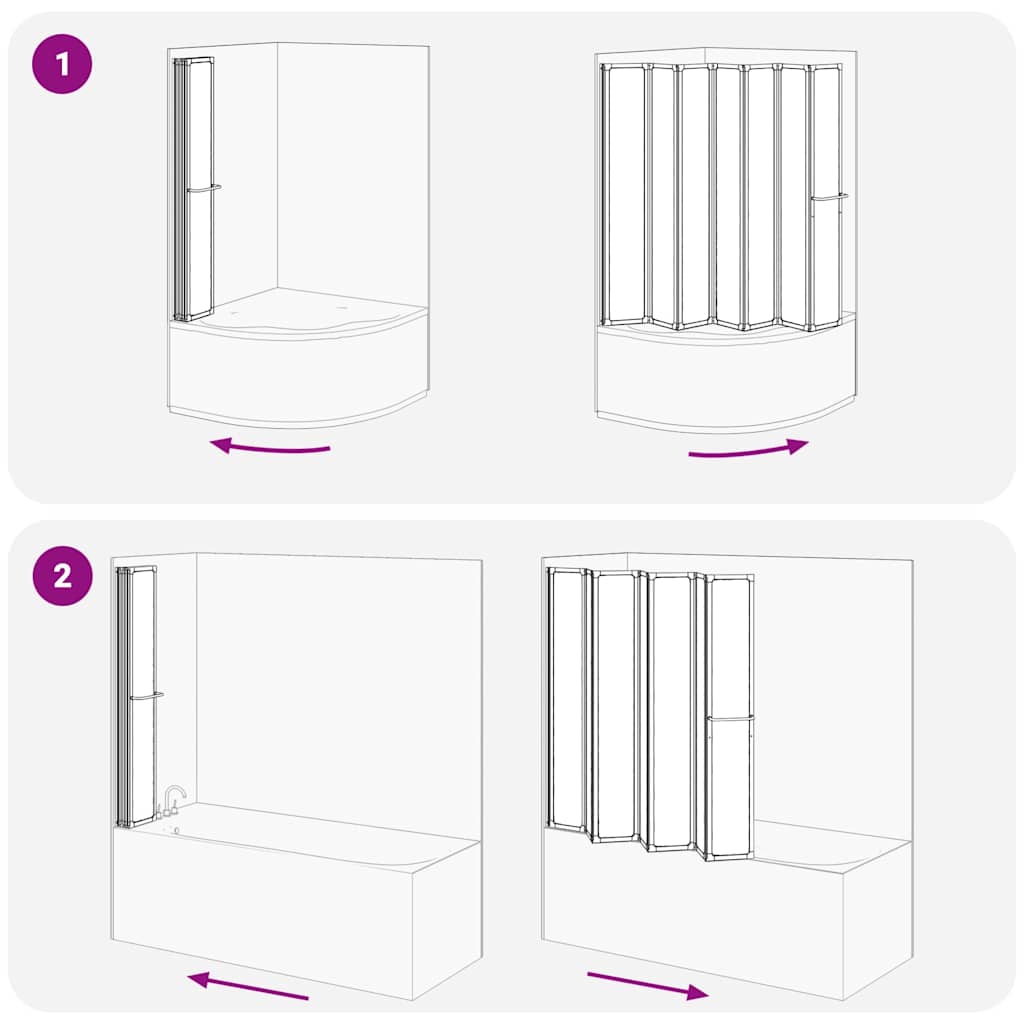 7 Pannelli pieghevoli con porta-asciugamano 140 x 168 cm doccia bagno | homemem39