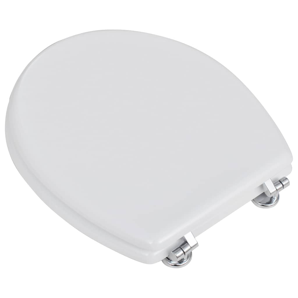 Sedile WC in MDF con Coperchio Design Semplice Bianco