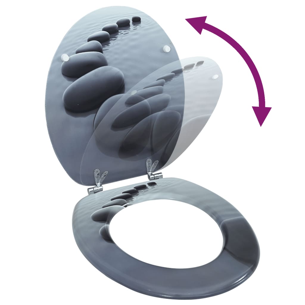 Sedile WC in MDF con Coperchio Design Pietre - homemem39