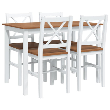 Set da Pranzo 5 pz Marrone e Bianco