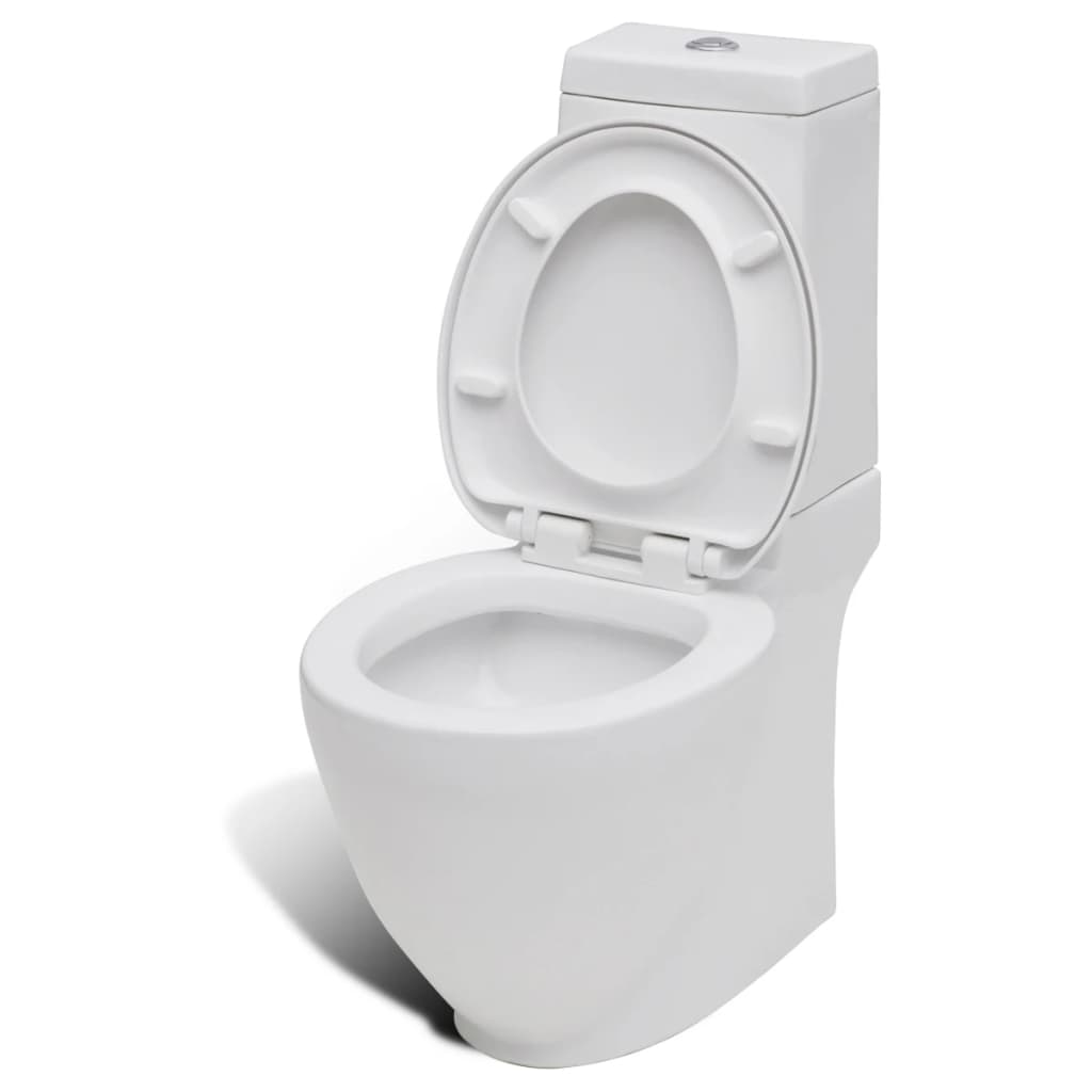 Set WC e Bidet con Piede in Ceramica Bianca - homemem39