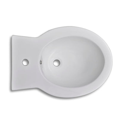 Set WC e Bidet con Piede in Ceramica Bianca | homemem39
