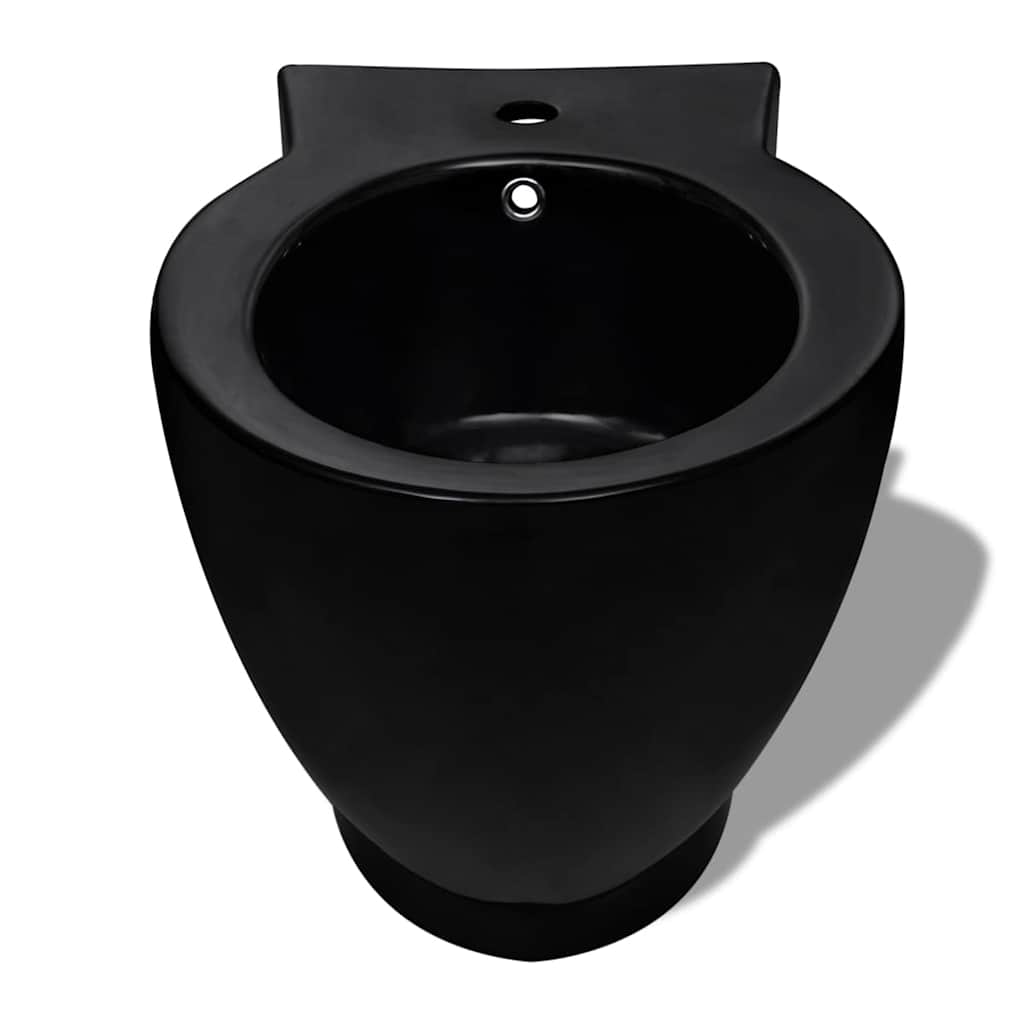 Set di Bidet e Toilette da Pavimento in Ceramica Nera | homemem39
