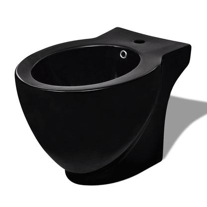 Set di Bidet e Toilette da Pavimento in Ceramica Nera | homemem39