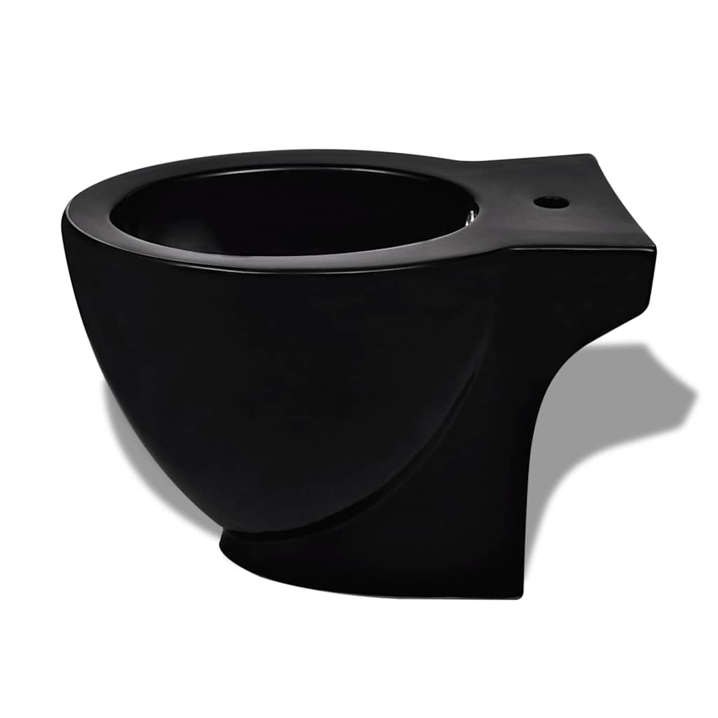 Set di Bidet e Toilette da Pavimento in Ceramica Nera | homemem39