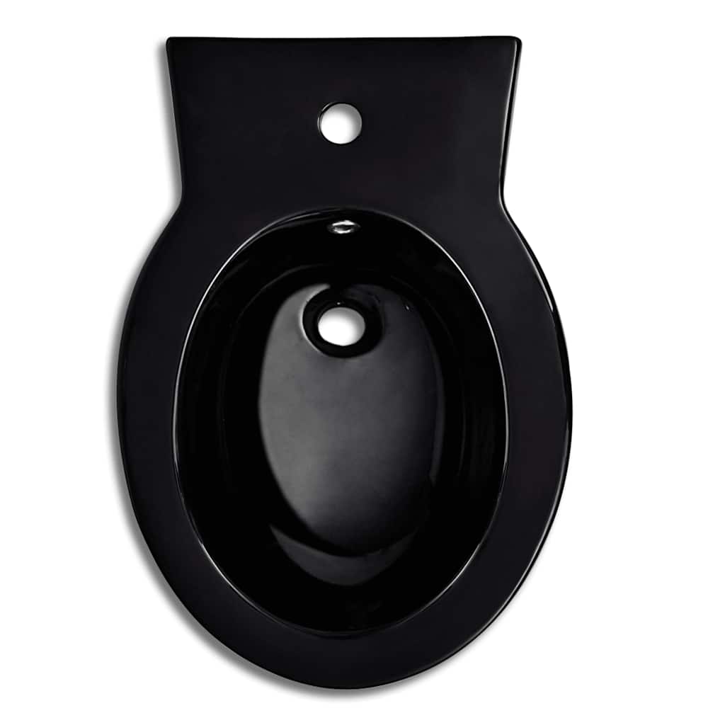 Set di Bidet e Toilette da Pavimento in Ceramica Nera | homemem39