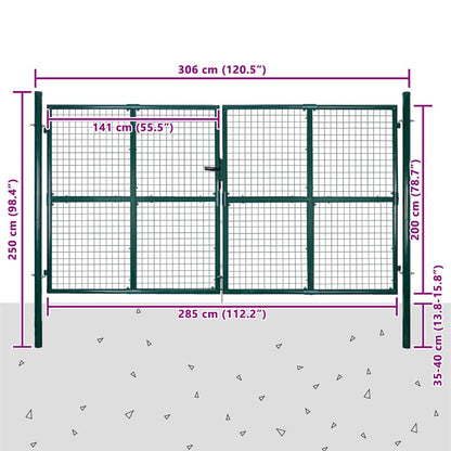 Cancello da Giardino in Rete per Recinzione, Porta, Griglia da Parete 300x200 cm | homemem39
