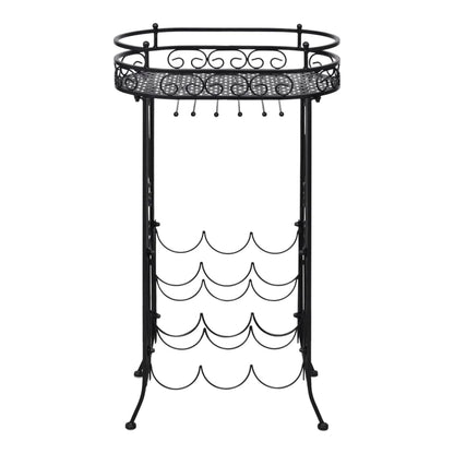 Struttura Portavini con Supporto 9 Bottiglie di Vino in Metallo - homemem39