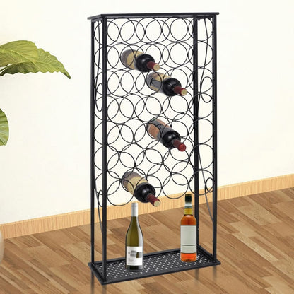 Portabottiglie per 28 Bottiglie di Vino in Metallo - homemem39