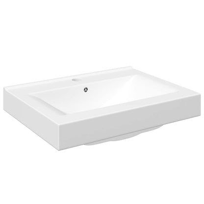 Lavello Bianco in Ceramica di Lusso con Foro Rubinetto 60x46 cm | homemem39