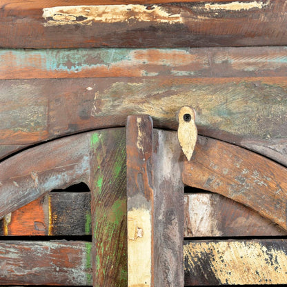 Libreria Multicolore in Legno Riciclato con 3 Scaffali e 2 Ante | homemem39