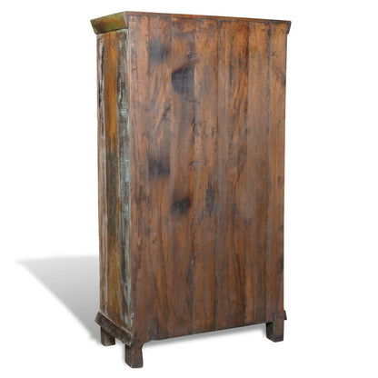 Libreria Multicolore in Legno Riciclato con 3 Scaffali e 2 Ante | homemem39
