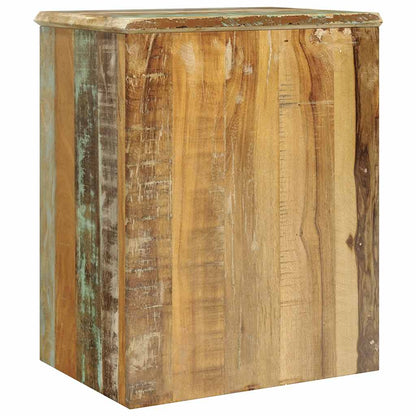 Tavolino Laterale con 1 Cassetto e 1 Anta in Legno di Recupero
