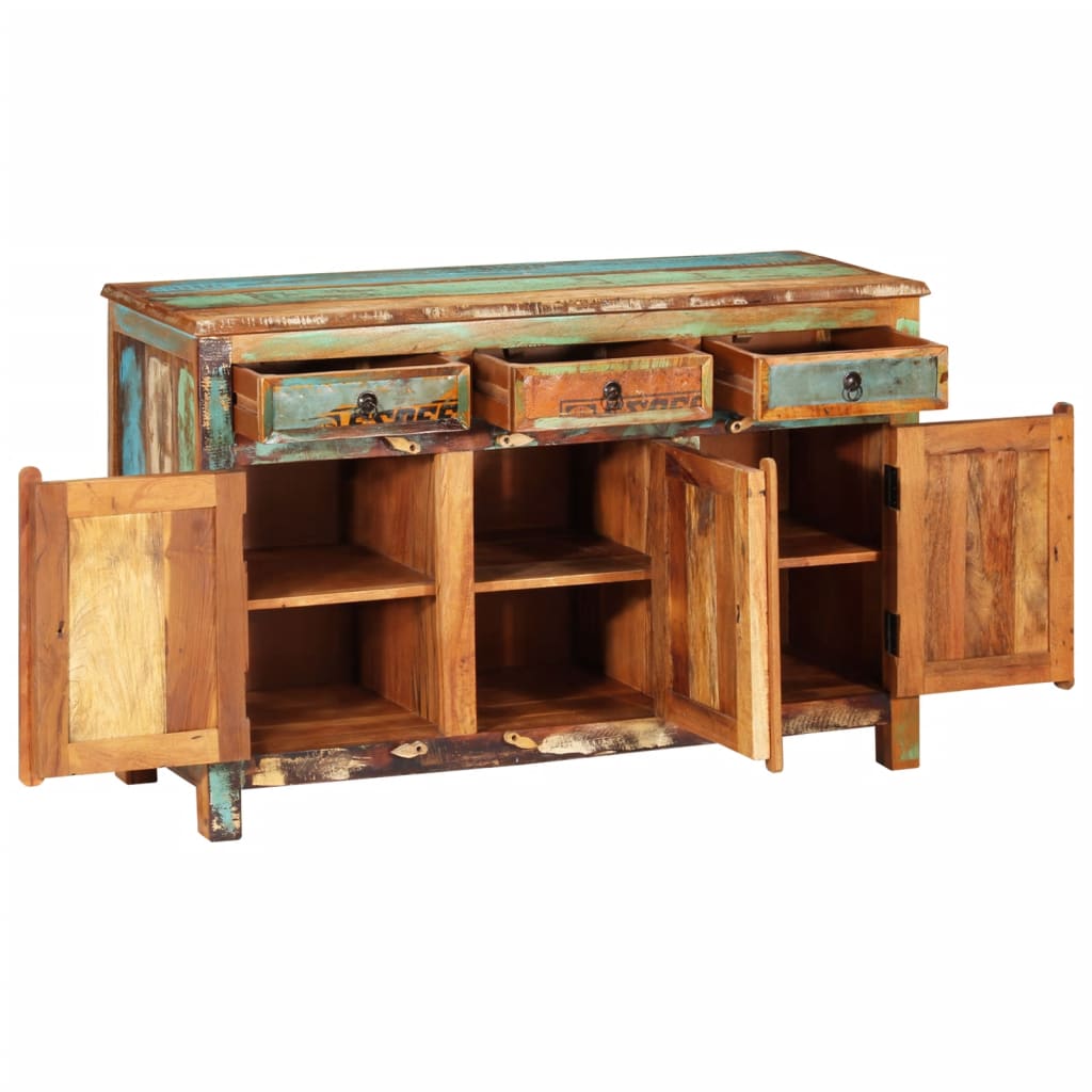 Credenza in Legno di Recupero Vintage con 3 Cassetti e 3 Ante