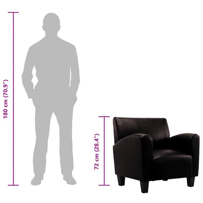 Poltrona Marrone Scuro in Similpelle - homemem39