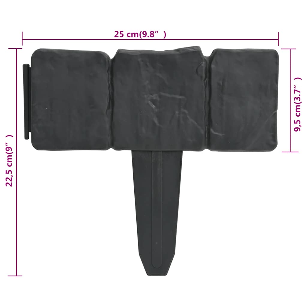 Recinzione Giardino/Prato in Plastica 41 pz Aspetto Pietra 10 m - homemem39