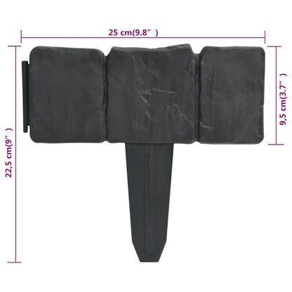 Recinzione Giardino/Prato in Plastica 41 pz Aspetto Pietra 10 m - homemem39