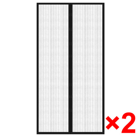 Tende Antimosche per Porta 2 pz 210 x 100 cm 2pz Magneti Nera - homemem39