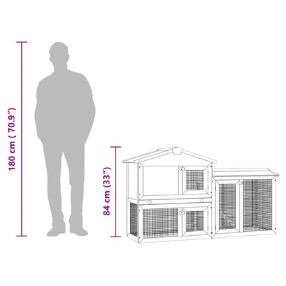 Conigliera all'Aperto Gabbia Animali Piccoli Casetta in Legno - homemem39