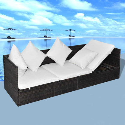 Lettino da sole Marrone 200 x 60 x 58 cm polyrattan