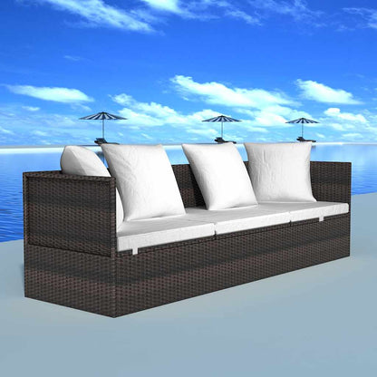 Lettino da sole Marrone 200 x 60 x 58 cm polyrattan