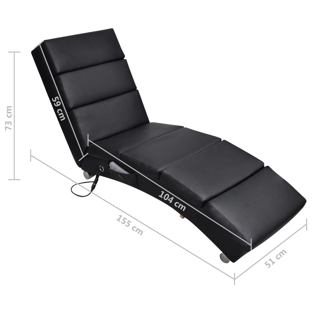 Lettino Massaggiante Nero in Similpelle | homemem39