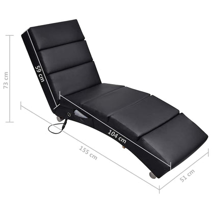 Lettino Massaggiante Nero in Similpelle