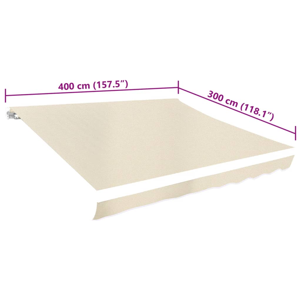 Tessuto di Ricambio per Tenda da Sole Crema 4x3 m Poliestere | homemem39