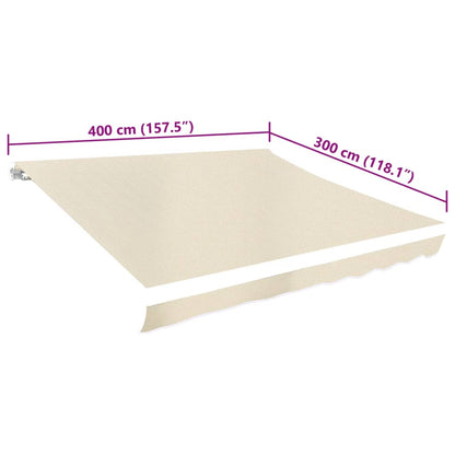 Tessuto di Ricambio per Tenda da Sole Crema 4x3 m Poliestere | homemem39