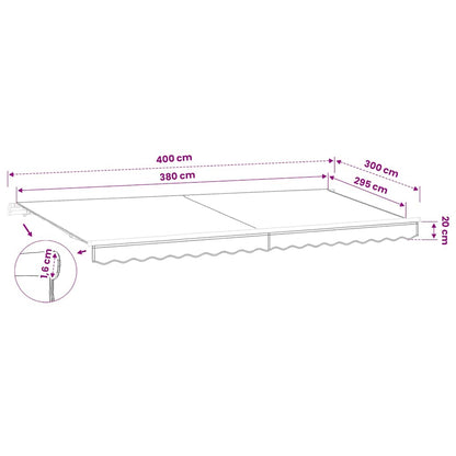 Tessuto di Ricambio per Tenda da Sole Crema 400x300 cm Poliestere