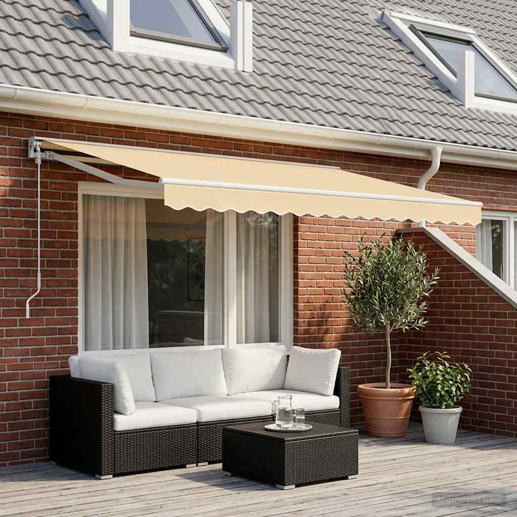 Tessuto di Ricambio per Tenda da Sole Crema 400x300 cm Poliestere