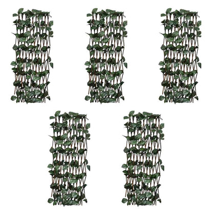 Recinto in Salice a Traliccio 5 pz Foglie Artificiali 180x90 cm | homemem39